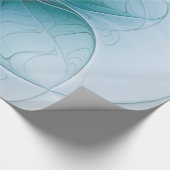 Little Beauty Modern Blue Gold Fractal Art Flower Cadeaupapier (Hoek)