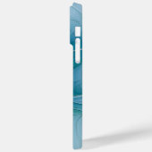 Little Beauty Modern Blue Gold Fractal Art Flower Case-Mate iPhone Case (Achterkant / Links)