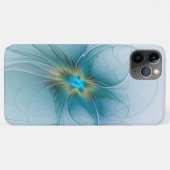 Little Beauty Modern Blue Gold Fractal Art Flower Case-Mate iPhone Case (Achterkant (horizontaal))