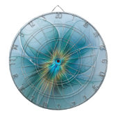 Little Beauty Modern Blue Gold Fractal Art Flower Dartbord (Voorkant)