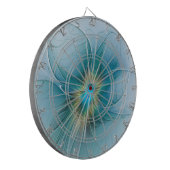 Little Beauty Modern Blue Gold Fractal Art Flower Dartbord (Voorkant Links)