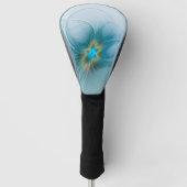 Little Beauty Modern Blue Gold Fractal Art Flower Golfheadcover (Voorkant)