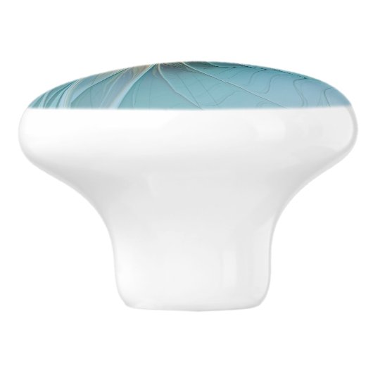 Little Beauty Modern Blue Gold Fractal Art Flower Keramische Knop (Zijkant)