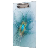 Little Beauty Modern Blue Gold Fractal Art Flower Klembord (Links)