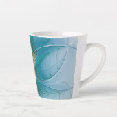Little Beauty Modern Blue Gold Fractal Art Flower Latte Mok (Rechts)