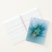Little Beauty Modern Blue Gold Fractal Art Flower Notitieboek (Binnen)