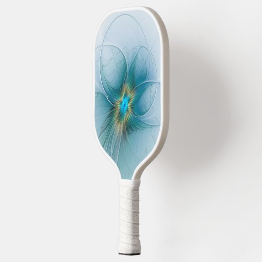 Little Beauty Modern Blue Gold Fractal Art Flower Pickleball Paddle (Links)