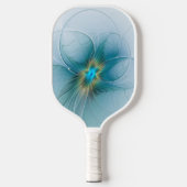 Little Beauty Modern Blue Gold Fractal Art Flower Pickleball Paddle (Voorkant)