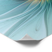 Little Beauty Modern Blue Gold Fractal Art Flower Poster (Hoek)