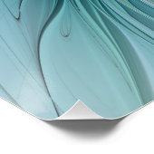 Little Beauty Modern Blue Gold Fractal Art Flower Poster (Hoek)