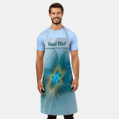 Little Beauty Modern Blue Gold Fractal Art Flower Schort (Gedragen)