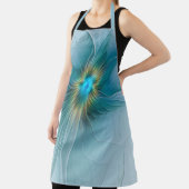 Little Beauty Modern Blue Gold Fractal Art Flower Schort (Insitu)