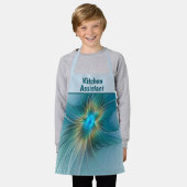 Little Beauty Modern Blue Gold Fractal Art Flower Schort (Gedragen)