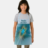 Little Beauty Modern Blue Gold Fractal Art Flower Schort (Insitu)