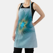 Little Beauty Modern Blue Gold Fractal Art Flower Schort (Insitu)