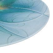 Little Beauty Modern Blue Gold Fractal Art Flower Snijplank (Hoek)