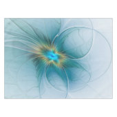 Little Beauty Modern Blue Gold Fractal Art Flower Tafelkleed (Voorkant (Horizontaal))