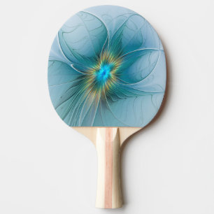Little Beauty Modern Blue Gold Fractal Art Flower Tafeltennisbatje