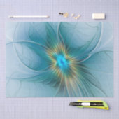 Little Beauty Modern Blue Gold Fractal Art Flower Tissuepapier (Craft)