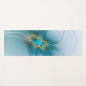 Little Beauty Modern Blue Gold Fractal Art Flower Yogamat (Voorkant (horizontaal))