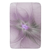 Little Beauty Modern Mauve Gray Fractal Art Flower Badmat (Voorkant Verticaal)