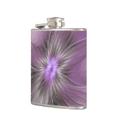 Little Beauty Modern Mauve Gray Fractal Art Flower Heupfles (Links)