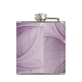 Little Beauty Modern Mauve Gray Fractal Art Flower Heupfles (Achterkant)