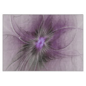 Little Beauty Modern Mauve Gray Fractal Art Flower Snijplank (Voorkant)
