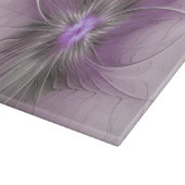 Little Beauty Modern Mauve Gray Fractal Art Flower Snijplank (Hoek)