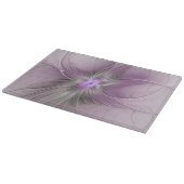 Little Beauty Modern Mauve Gray Fractal Art Flower Snijplank (Hoek)