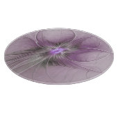 Little Beauty Modern Mauve Gray Fractal Art Flower Snijplank (Hoek)