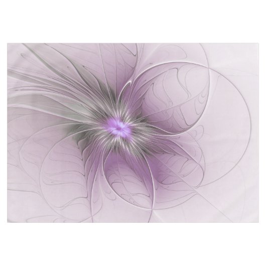 Little Beauty Modern Mauve Gray Fractal Art Flower Tafelkleed (Voorkant (Horizontaal))