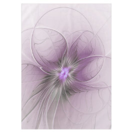Little Beauty Modern Mauve Gray Fractal Art Flower Tafelkleed