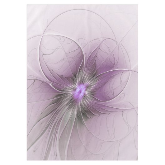 Little Beauty Modern Mauve Gray Fractal Art Flower Tafelkleed (Voorkant)