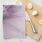 Little Beauty Modern Mauve Gray Fractal Art Flower Theedoek (Quarter Fold)