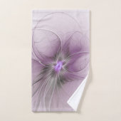Little Beauty Modern Mauve Grijs Fractal Art Flowe Bad Handdoek (Handdoek)