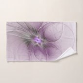 Little Beauty Modern Mauve Grijs Fractal Art Flowe Bad Handdoek (Handdoek)
