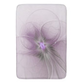 Little Beauty Modern Mauve Grijs Fractal Art Flowe Badmat (Voorkant Verticaal)