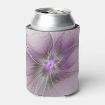 Little Beauty Modern Mauve Grijs Fractal Art Flowe