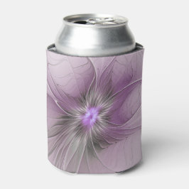 Little Beauty Modern Mauve Grijs Fractal Art Flowe Blikjeskoeler