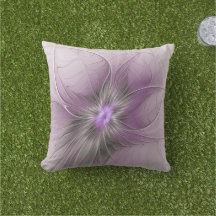 Little Beauty Modern Mauve Grijs Fractal Art Flowe