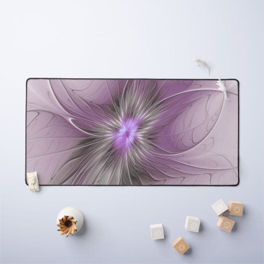 Little Beauty Modern Mauve Grijs Fractal Art Flowe Bureaumat (Kindertafel)