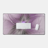 Little Beauty Modern Mauve Grijs Fractal Art Flowe Bureaumat (Keyboard & Muis)