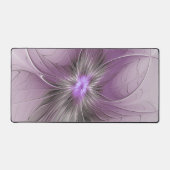 Little Beauty Modern Mauve Grijs Fractal Art Flowe Bureaumat (Voorkant)