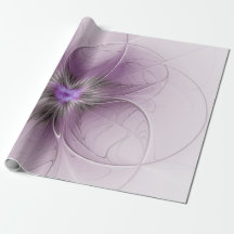 Little Beauty Modern Mauve Grijs Fractal Art Flowe