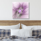 Little Beauty Modern Mauve Grijs Fractal Art Flowe Canvas Afdruk (Insitu (Slaapkamer))