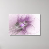 Little Beauty Modern Mauve Grijs Fractal Art Flowe Canvas Afdruk (Voorkant)