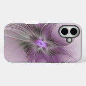 Little Beauty Modern Mauve Grijs Fractal Art Flowe Case-Mate iPhone Case (Achterkant (horizontaal))