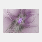 Little Beauty Modern Mauve Grijs Fractal Art Flowe Deurmat (Voorkant)