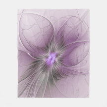 Little Beauty Modern Mauve Grijs Fractal Art Flowe